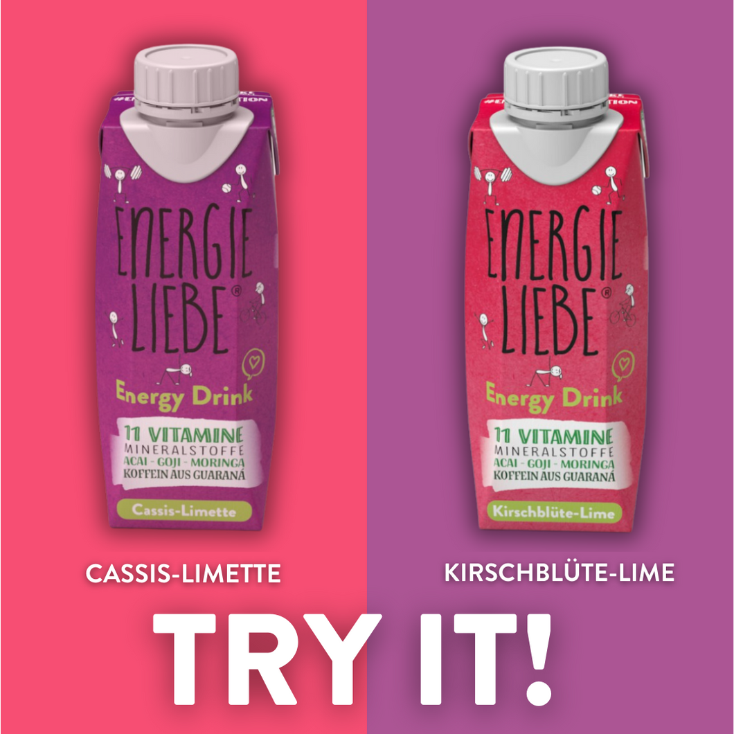 Energieliebe Try it Cassis-Limette und Kirschblüte-Lime